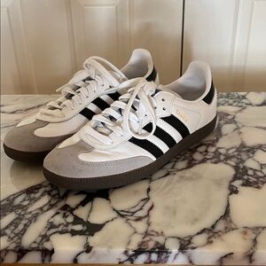 Adidas Men's Samba White, Black, and Gray Sneakers